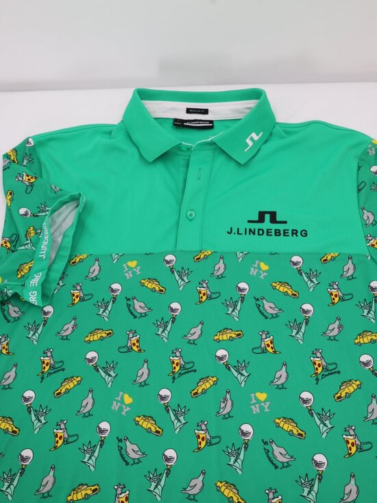 J.Lindeberg Other - J Lindeberg Polo Shirt Mens Large Jeff Golf Pique Blarney New York Novelty Tour